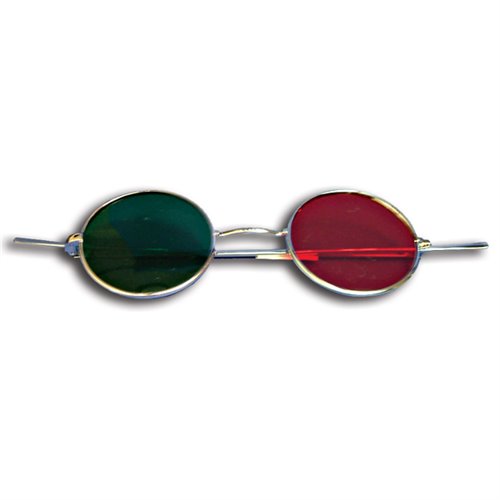 Okulary czerwono-zielone odwracalne metalowe