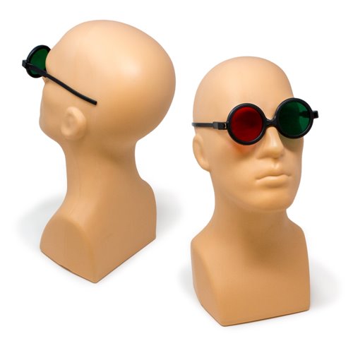 Okulary czerwono-zielone odwracalne plastikowe (kpl. 6 szt.)