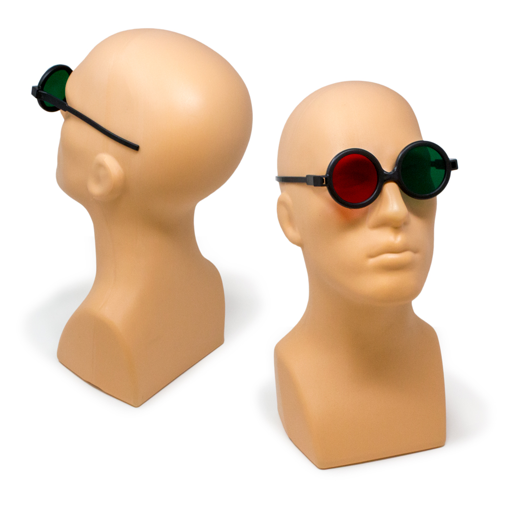 Okulary czerwono-zielone odwracalne plastikowe (kpl. 6 szt.)